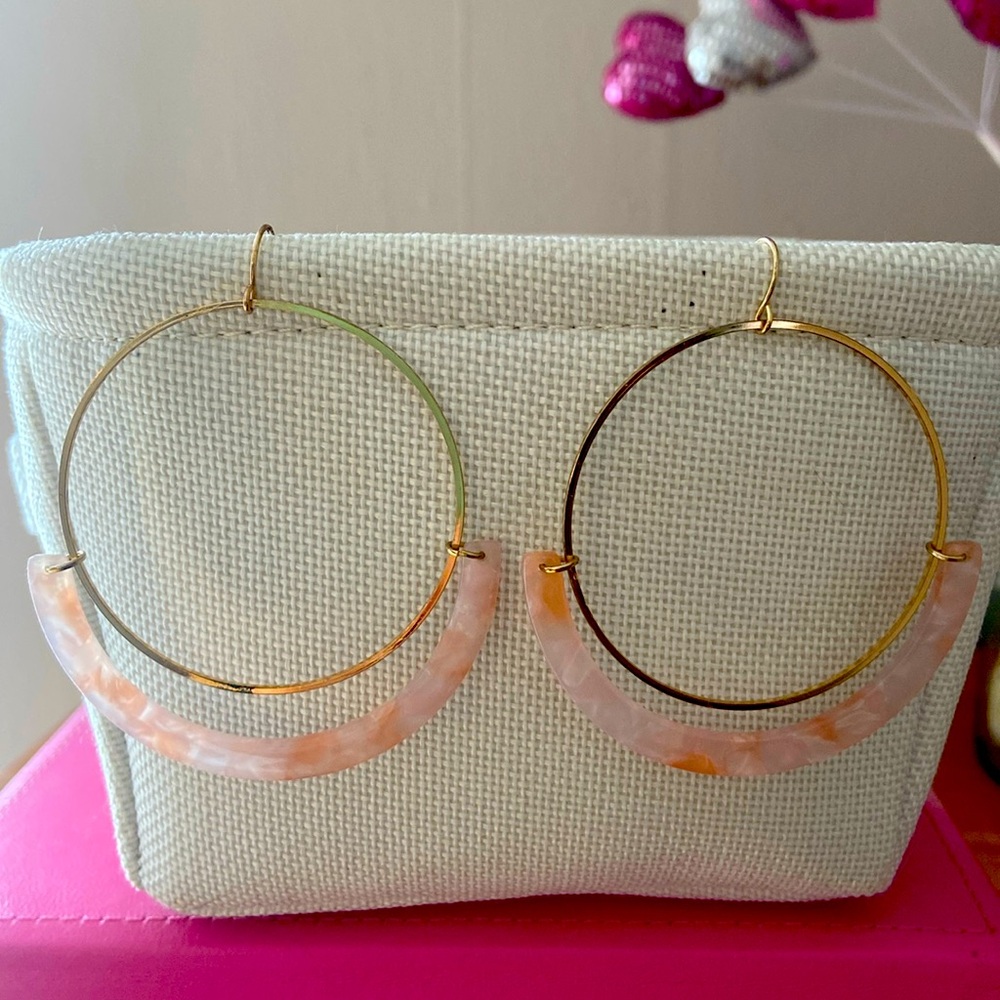 2 1/2” Drop Hoop Earrings